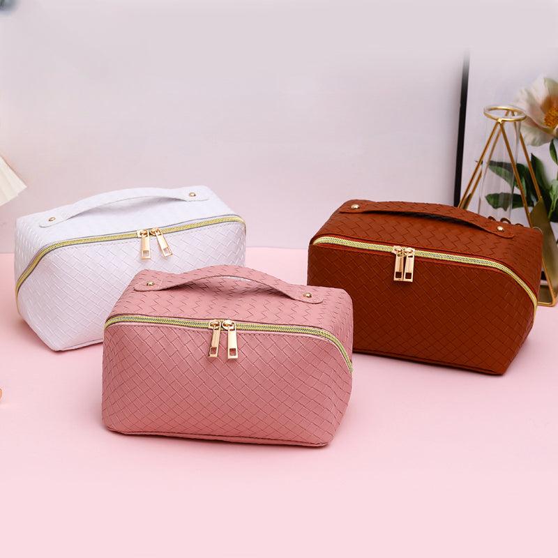 Stylish Makeup Bag with Handle for Travel Toiletry and Cosmetics