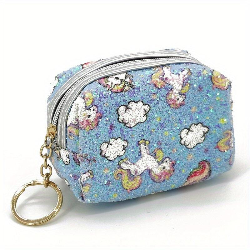 Glitter Unicorn Wallet Mini Lipstick Makeup Pouch