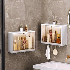 Wall Mounted Storage Box Makeup Organizer Dustproof Skincare Holder
