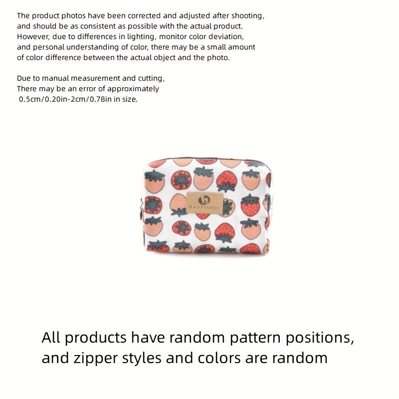 Cartoon Printed Travel Makeup Pouch Cosmetic Bag for Girls & Women
