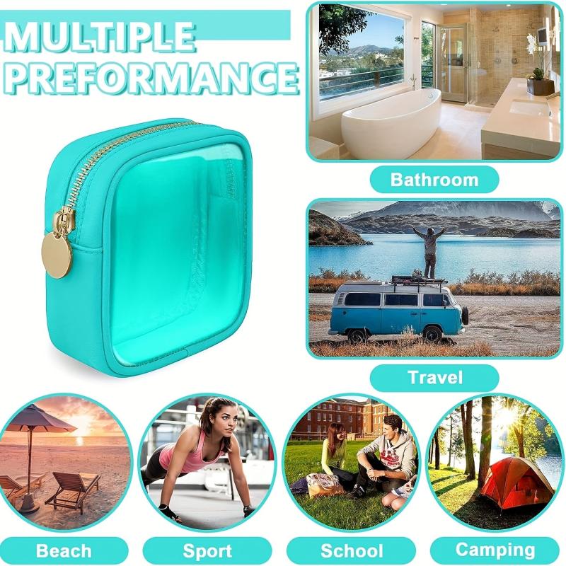 Clear Travel Makeup Bag Small Cosmetic Zipper Pouch Translucent Coin Purse