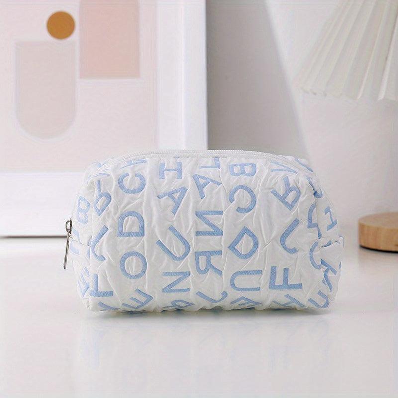 Letter Pattern Cosmetic Bag For Women Adorable Roomy Makeup Bag