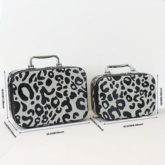 Leopard Print Travel Makeup Train Case
