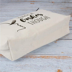 Letter & Lashes Pattern Cosmetic Bag Travel Make Up Pouch Zipper Cosmetic Pouch