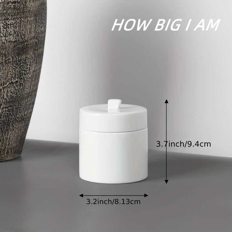 Ceramic Cotton Swabs Holder Organizer with Lid
