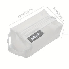 3pcs Portable Mesh Storage Bag Cosmetic Toiletry Zipper Pouch
