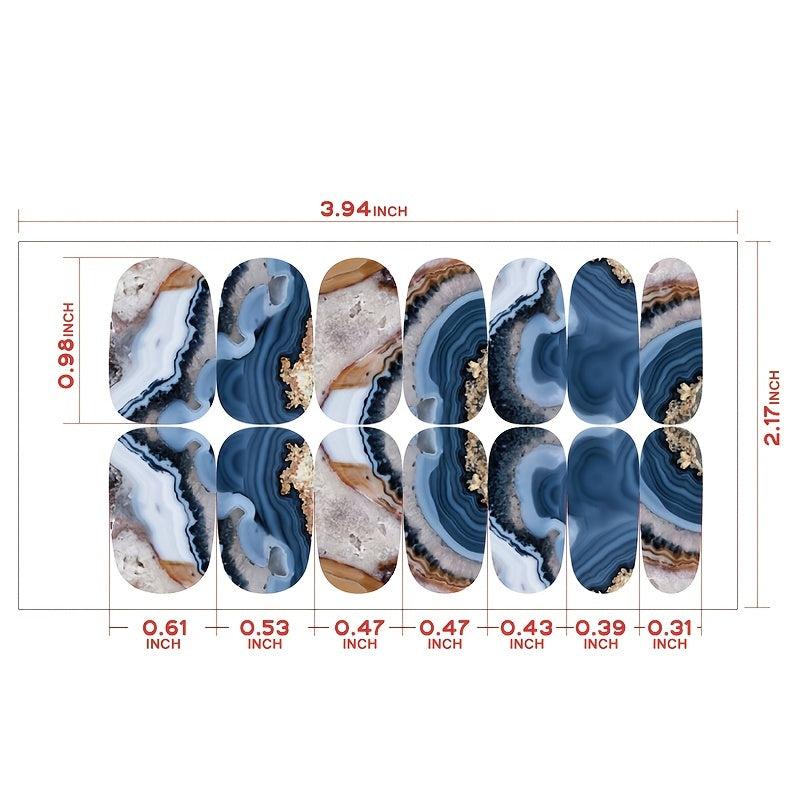 Marble Nail Stickers Self-Adhesive Polish for Women & Girls
