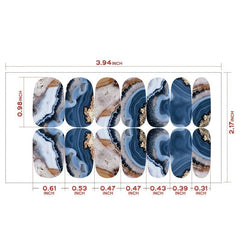 Marble Nail Stickers Self-Adhesive Polish for Women & Girls