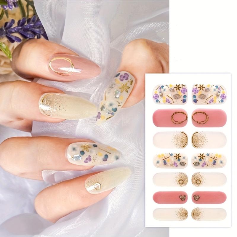 5 Sheets Nail Polish Stickers Self Adhesive Nail Strips with Nail File
