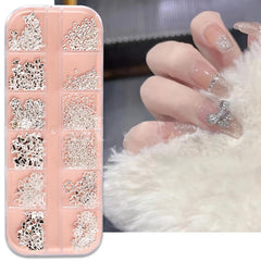Gold Holo Nail Art Sequins 3D Charms Beads DIY Nail Jewelry