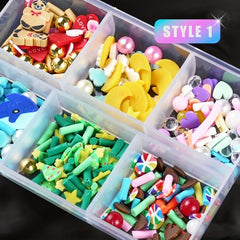 Christmas Nail Art Set Resin Snowflake Heart Star Charms Beads Accessories