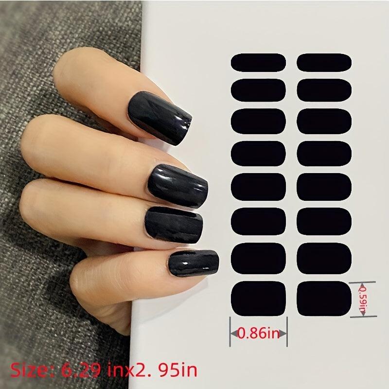 Solid Full Nail Edge Stickers With Nail Rasp - Nail Sticker Series