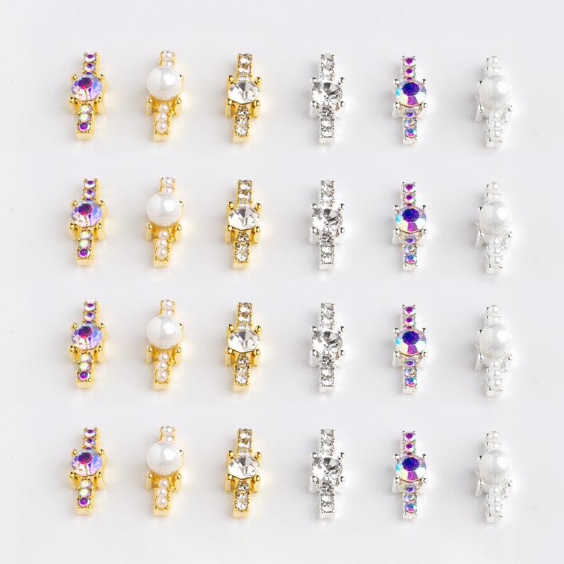 10pcs Glamorous 3D Rhinestone Nail Charms for DIY Nail Art