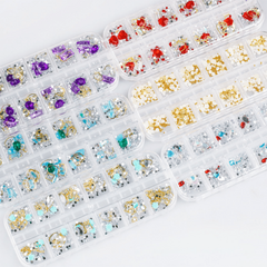 Mixed Size Charm Glass 3D Rhinestones For Nail Art Diy Crystal Faux Gems