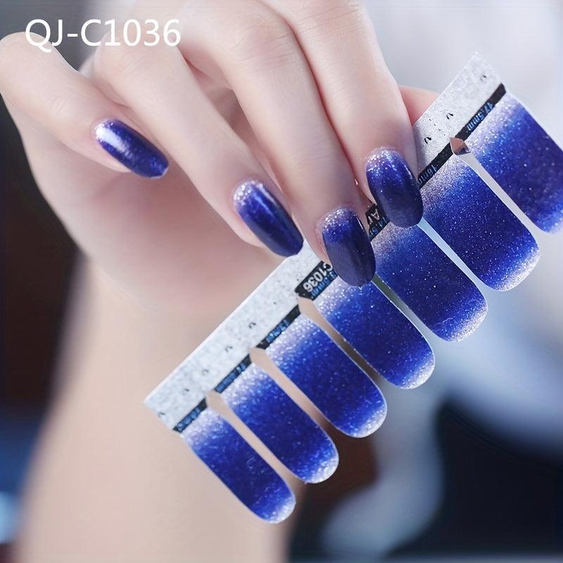 10 Glitter Nail Stickers & Files for DIY Nail Art, Salon Decals