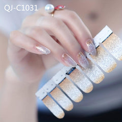 10 Glitter Nail Stickers & Files for DIY Nail Art, Salon Decals