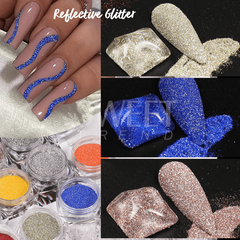 Reflective Nail Glitter Powder Crystal Sparkle Holographic Nail Dust