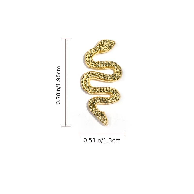 10 pcs Retro Snake Nail Charms Alloy Metal DIY Nail Art Decorations