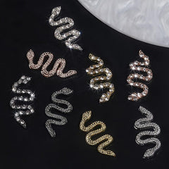 10 pcs Retro Snake Nail Charms Alloy Metal DIY Nail Art Decorations