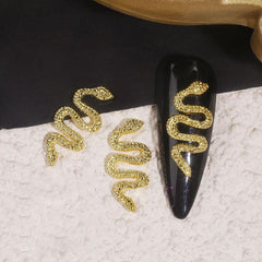 10 pcs Retro Snake Nail Charms Alloy Metal DIY Nail Art Decorations