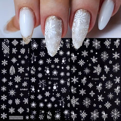 6pcs Christmas Nail Art Stickers Snowflake Elk Nail Art Decals