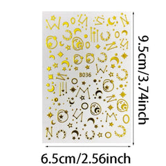 12 Sheets 3D Constellation Nail Art Stickers Self Adhesive Star Moon Nail Art