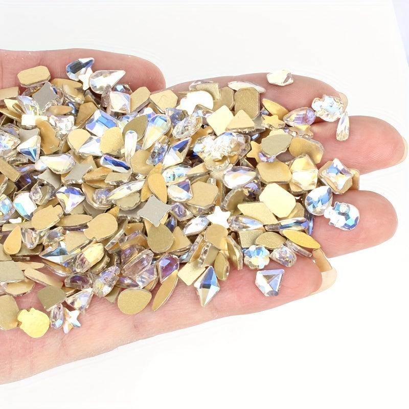 Nail Rhinestones Kit Shapes Nail Art Gems Diamonds Flatback Round Heart