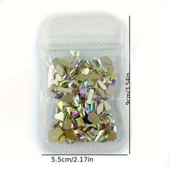 Nail Rhinestones Kit Shapes Nail Art Gems Diamonds Flatback Round Heart
