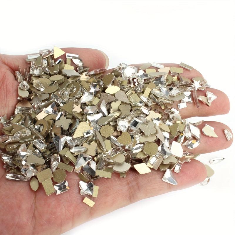 Nail Rhinestones Kit Shapes Nail Art Gems Diamonds Flatback Round Heart