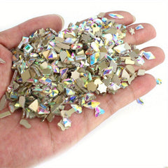 Nail Rhinestones Kit Shapes Nail Art Gems Diamonds Flatback Round Heart