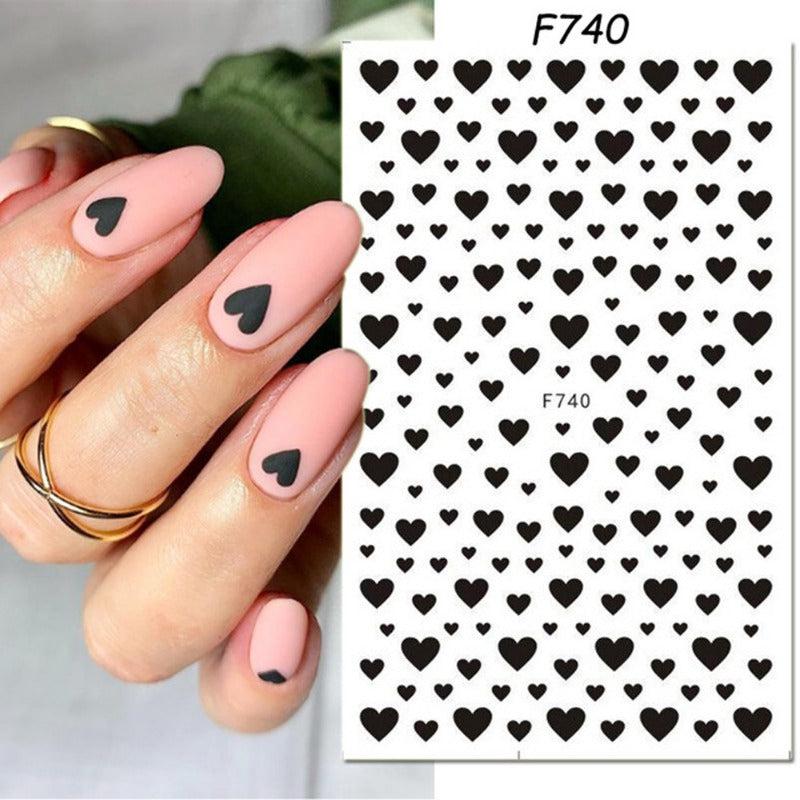 Heart Star Flower Nail Art Stickers Self Adhesive Decals