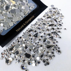 150 Flatback Round Rhinestones + 20 Large Zircon Nail Rhinestones