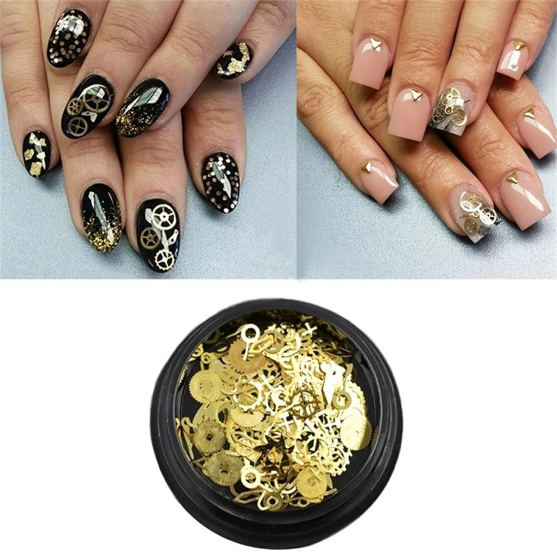 100pcs Steampunk Mechanical Gear Nail Art Decoration Kit