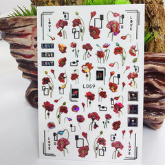 3D Flower and Butterfly Nail Stickers Self Adhesive Waterproof Nail Art
