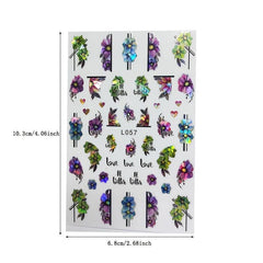 3D Flower and Butterfly Nail Stickers Self Adhesive Waterproof Nail Art