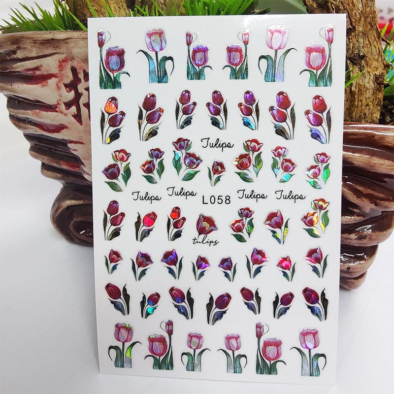 3D Flower and Butterfly Nail Stickers Self Adhesive Waterproof Nail Art