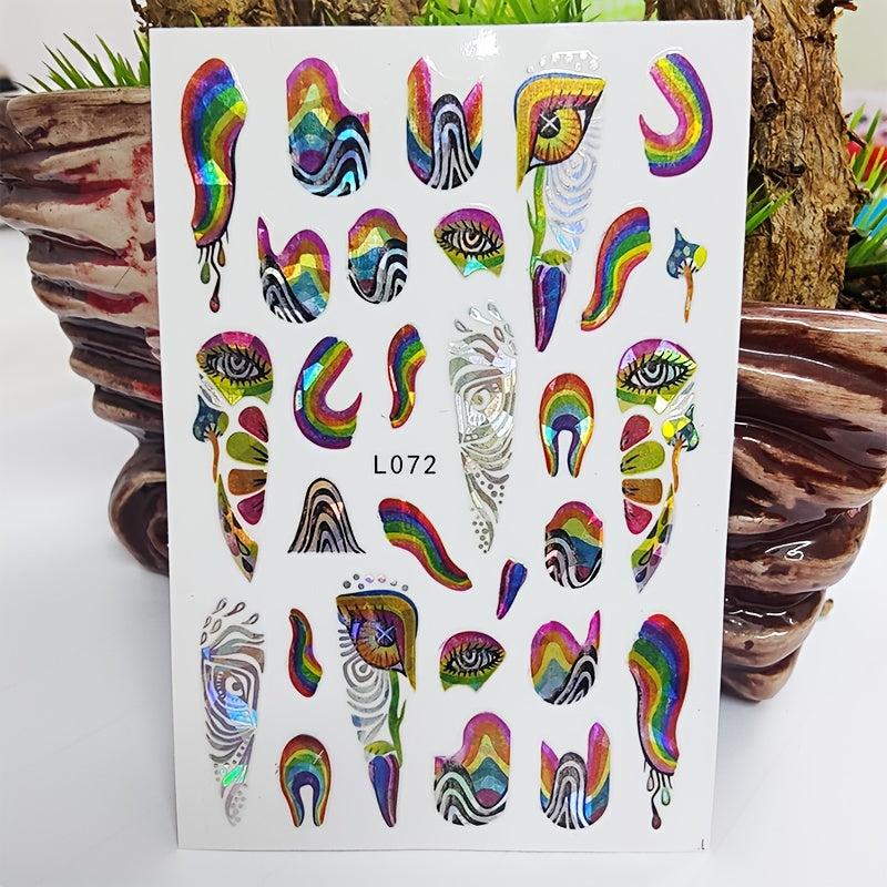3D Flower and Butterfly Nail Stickers Self Adhesive Waterproof Nail Art