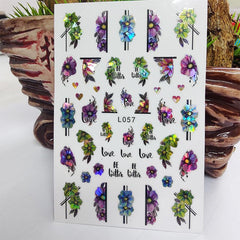 3D Flower and Butterfly Nail Stickers Self Adhesive Waterproof Nail Art