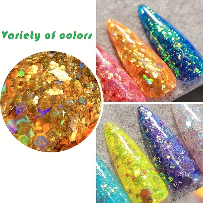 Holographic Glitter for Nails Gradient Sequins Nail Powder Flakes