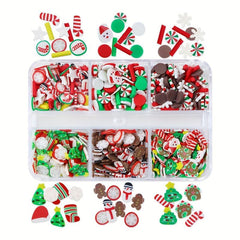 Christmas Nail Art Charms Red Socks Hats Polymer Clay Winter Xmas Decoration