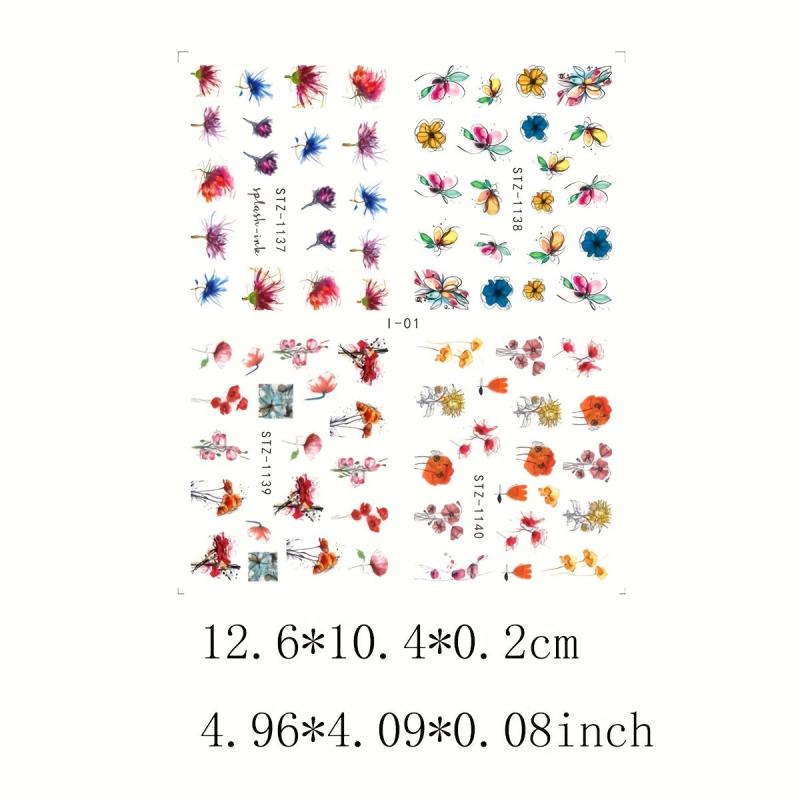 4pcs Nail Sticker Self-Adhesive Nail Wrap Art