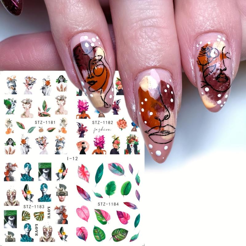 4pcs Nail Sticker Self-Adhesive Nail Wrap Art
