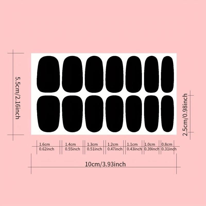 Geometric Full Cover Nail Stickers Plain Nail Art Strips Self Adhesive