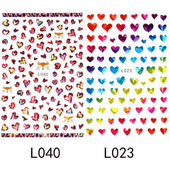 2pcs Laser Heart Nails Art Stickers Romantic Sliders DIY Manicure Decor