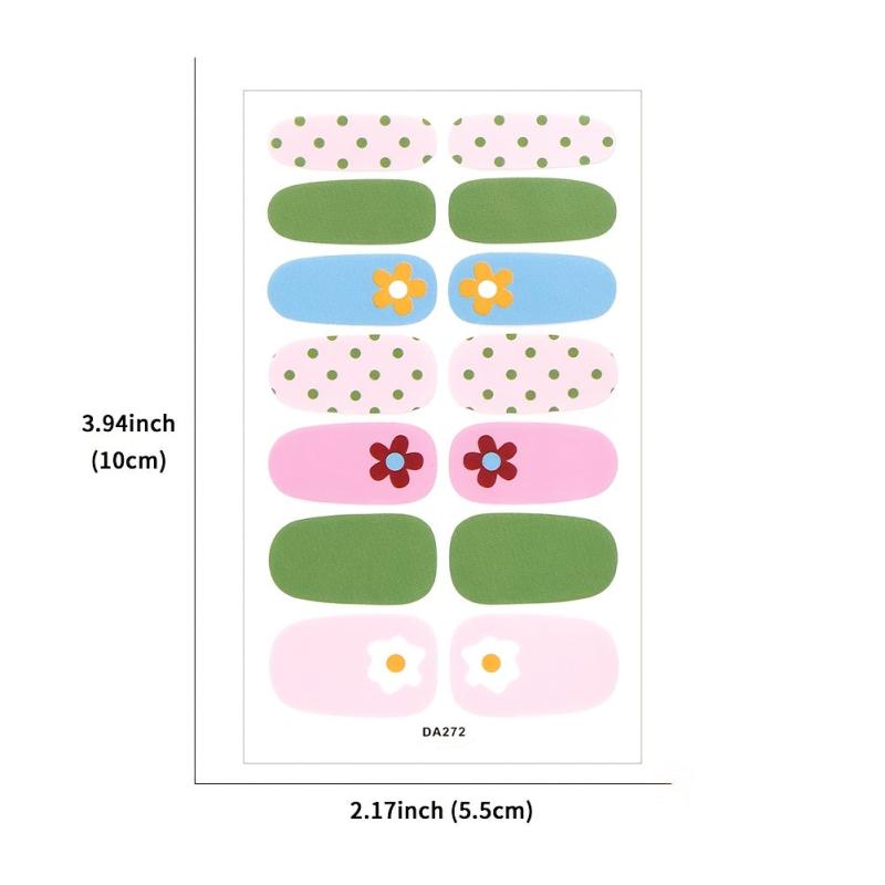 Colorful Nail Polish Strips Stickers - Self Adhesive Press On Nail Wraps