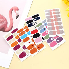 Colorful Nail Polish Strips Stickers - Self Adhesive Press On Nail Wraps