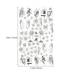 Butterfly Flower Nail Stickers Self Adhesive Nail Art Decals