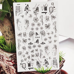 Butterfly Flower Nail Stickers Self Adhesive Nail Art Decals