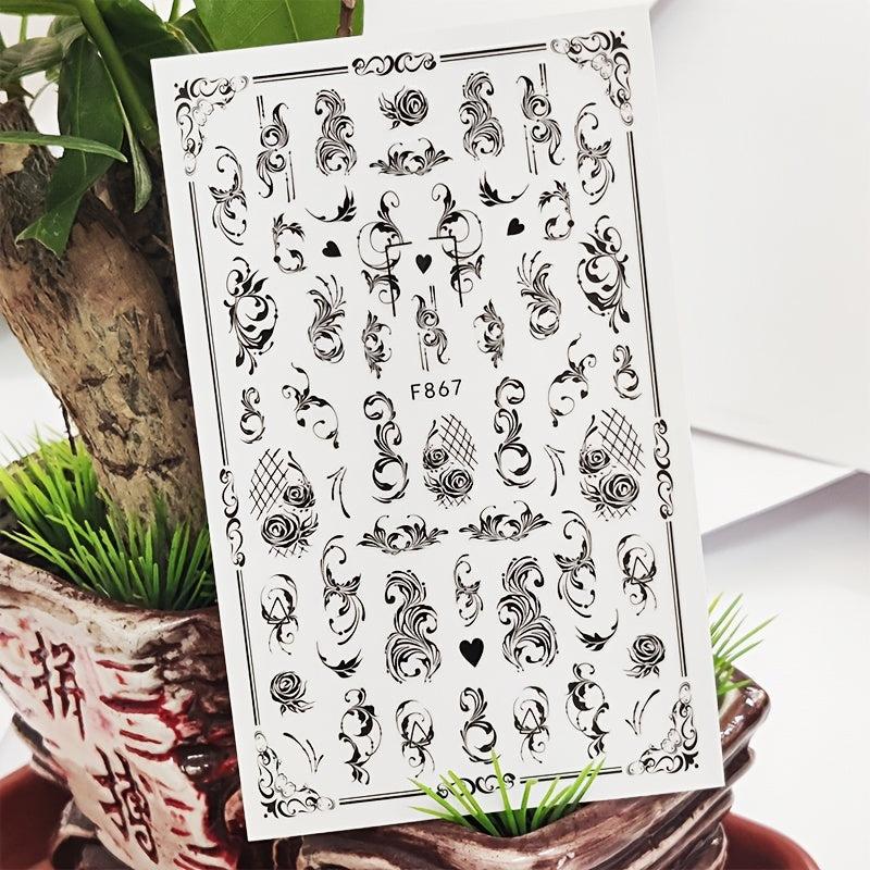 Butterfly Flower Nail Stickers Self Adhesive Nail Art Decals
