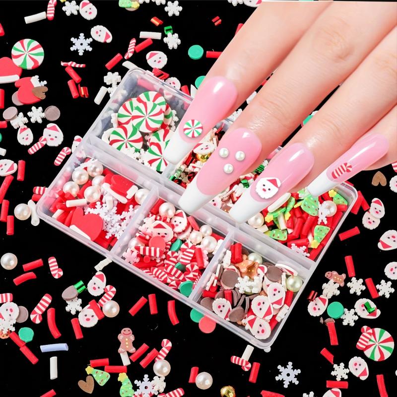 Christmas Nail Art Slices 3D Snowflake Snowman Santa Claus Charms